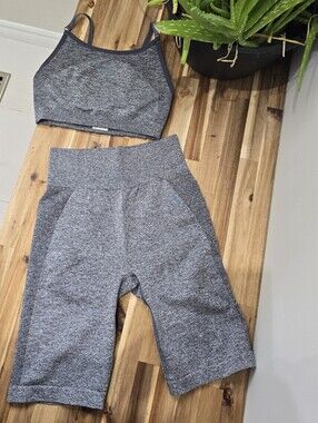 Gymshark Gray Seamless High-Waist Short Set
